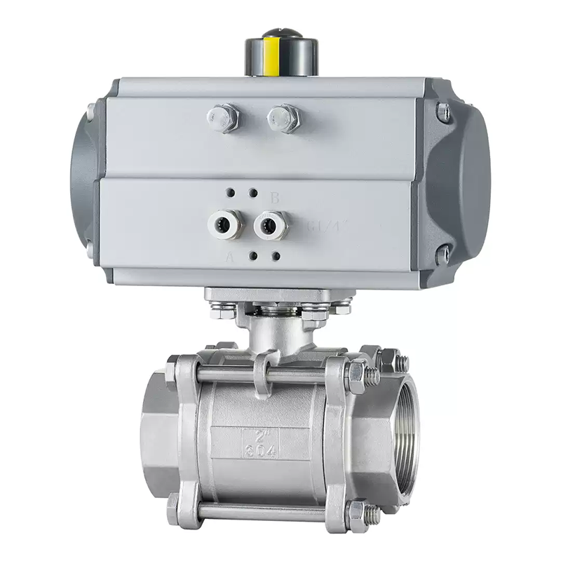Pneumatic 3-piece Ball Valve with Threaded Ends
